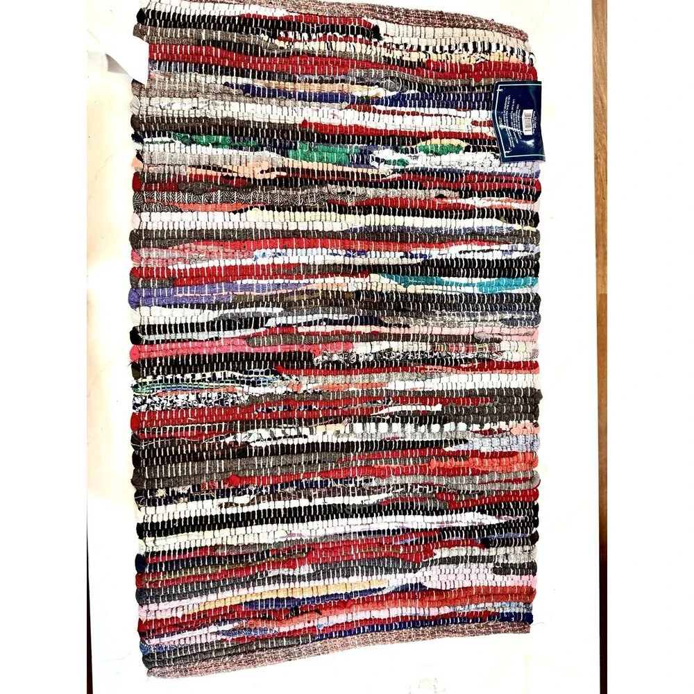 Chindi‎ Home Collection Rag Rug Handwoven Multicolor 20x31.5